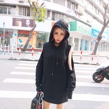 Women Korean Harajuku Spring BF Fashion Sweatshirt Women Solid Long Sleeve Casual Off Shoulder Hooded Sweatshirt Pullover 2024 - buy cheap