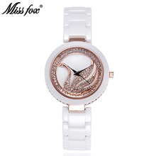 MISS FOX Watch Women's Top Brand Diamond Swan Design Luxury Fashion Ceramic Ladies Watch Bracelet Dress Quartz Clock Girl Gift 2024 - buy cheap