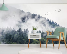 Beibehang-papel tapiz de Mural personalizado, foto de fondo 3D para TV, fondo 3d, tapety, planta verde, bosque, pájaro volador, montaña 2024 - compra barato