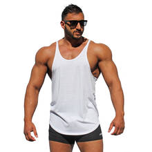 Muscleguys Bodybuilding stringer tank tops men blank vest solid color gyms singlets fitness undershirt men vest sleeveless shirt 2024 - buy cheap