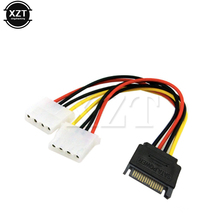 Newest Arrival 15 Pin SATA Male to 4 Pin Molex 2 Female IDE HDD Power Hard Drive Cable Adapter 2024 - buy cheap