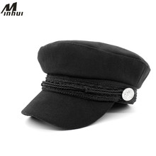 Chapéus vintage minhui para mulheres 2015 chapéu novo chapéu fashion militar gorros planas tampas snapback chapéu de sol feminino 2024 - compre barato