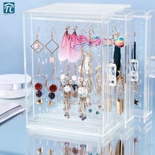 Caja de pendientes de cristal transparente, almacenamiento de plástico para joyería, estante colgador, soporte de exhibición de arte de uñas, pulsera de plástico 2024 - compra barato