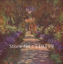 Oil Painting Reproduction on linen canvas,Garden Path, 1902 by claude monet 100%handmade,Free Fast Shipping, museum Quality 2024 - buy cheap