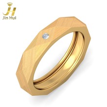 Jinhui Men The Unio Ring for Him Solid 18K Yellow 750 Gold 0.015CT Natural Diamond  Jewelry  Free Engraving 2024 - buy cheap