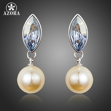 AZORA-pendiente colgante de cristal austriaco para mujer, MARQUESA, Stellux, Pendientes colgantes de perlas, TE0258 2024 - compra barato