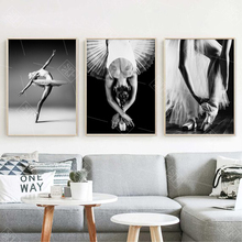 Black and White Elegant Ballet Dance Posters and Prints Nordic Style Girl Portrait Wall Art Pictures Home Decor Canvas Painting 2024 - buy cheap