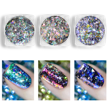 Aurora camaleón holográfico para uñas, con brillo en polvo, lentejuelas de escamas para decoración de uñas deslumbrantes, novedad, 0,2g por caja 2024 - compra barato