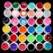 Juego de 36 botes de Gel UV de Color puro para decoración de uñas, conjunto de extensiones de uñas de Gel para manicura francesa 2024 - compra barato