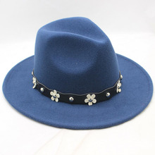 Chapéus de feltro largos para homens e mulheres, chapéus vintage de inverno, chapéu de feltro de lã com estrelas da moda, unissex, preto 2024 - compre barato