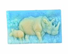 Форма для носорогов S506, ремесленное искусство, силиконовая 3D форма для мыла, ремесленные формы, «сделай сам», формы для свечей ручной работы 2024 - купить недорого