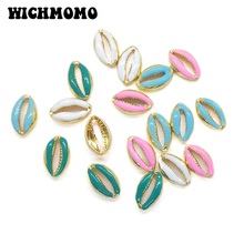 2021 New 16*10mm 10pieces/bag Zinc Alloy Gold Drop Oil Lovely Conch Charms Pendant for DIY Earrings Necklace Jewelry Accessories 2024 - buy cheap