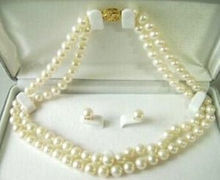 Free shipping 7-8MM Rare Freshwater Pearl Necklace Earring Set 17 " 2024 - buy cheap
