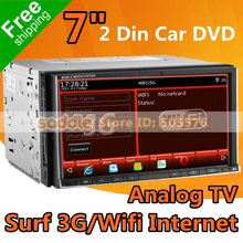 7 inch Universal 2 DIN CAR DVD Player with GPS Analog TV MP5 1080P iPod RDS Bluetooth WinCE 6.0 Office 3G Wifi FreeShipping! 2024 - buy cheap