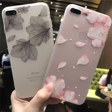 Funda de teléfono de silicona con flores para iPhone, carcasa de TPU suave con flores y animales para iPhone 6, 6S Plus, X, XS, XR, XS Max 2024 - compra barato