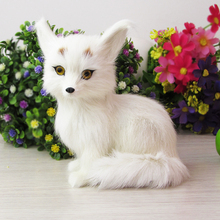 Simulation white fox  polyethylene&furs fox model funny gift about 11cmx8cmx15cm 2024 - buy cheap