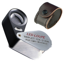 6 LED & 1 UV light, 21mm lens Foldable Mini 10x Magnification Power Jeweler Loupe Magnifier Jewelry Tools 2024 - buy cheap