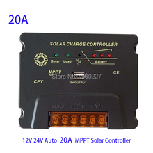 20A MPPT Solar Charge Controller DC 12V/24V auto Work Solar cells panels battery charger controller Regulator with USB 5V output 2024 - buy cheap