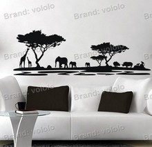 Free shipping Wall Stickers Animal Wall decor PVC material decals African animals  Size:450mm*1400mm F-109 2024 - buy cheap