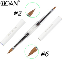 BQAN #2#6 Kolinsky Sable Nail Art Brush Double Heads Acrylic Nail Brushes Rhinestone Handle Nails DIY Manicure Tool 2024 - buy cheap