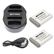 Batmax 2 шт., NB-13L NB 13L, батарея + USB двойное зарядное устройство для Canon PowerShot G5 X G5X G7 X G7X G9 X G9X. Аккумулятор для цифровой камеры 2024 - купить недорого