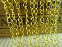 Fábrica de 5 metros, 3x5mm, cadena de cuerpo extensor de latón dorado, joyería DIY, collares, accesorios C16 2024 - compra barato
