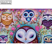 5D DIY Diamond embroidery Cross stitch Colored owl Full Square/Round Diamond mosaic Diamond painting decoration  HYY 2024 - buy cheap