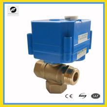 CWX-25S DN15 DN20 1/2'' 3/4'' 3-way brass T motorized ball valve with manual override function/position indicator DC12/5v AC220v 2024 - buy cheap