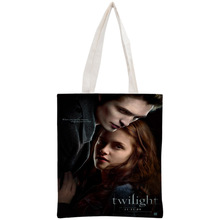 Custom Twilight Tote Bag Reusable Handbag Shoulder Pouch Foldable Cotton Canvas Shopping Bags Customize your image 2024 - buy cheap