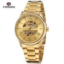 FORSINING Luxury Brand Mechanical Watch Men's Gold Automatic Full Stainless Steel Casual Business Wrist Watch Relogio Masculino 2024 - buy cheap