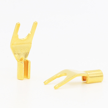 12pcs High Quality Gold Plated Spade Plug Speaker Cable Spade Connector Terminal Plug 2024 - buy cheap