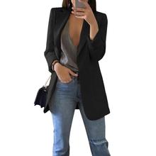 Женский деловой костюм, однотонный пиджак с отложным воротником и длинным рукавом, Приталенный топ, 2019 2024 - купить недорого