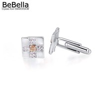 BeBella 5 colors Men's crystal square cufflinks made with Swarovski Elements for Father's Day gift 2024 - buy cheap