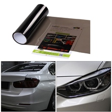 Top Quality Dark Smoke PVC Car Headlight Tint Film Taillight Tail Wrap Fog Light Sticker 30CM*100CM 2024 - buy cheap