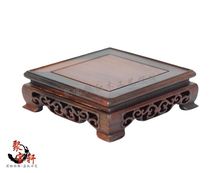 Wooden square seal base solid wood carving decoration stone Buddha vase handicraft furnishing articles on sale 2024 - buy cheap