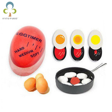 1 шт., идеальный таймер с изменяющимся цветом яиц, Yummy мягкие вареные яйца, кухонный экологичный полимерный таймер для яиц, красный WYQ 2024 - купить недорого