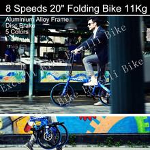 8 Speeds 20" Folding Bike Aluminium Alloy 5 Colors 11kg Michelin Tire Brand Travel bike Folding Mini Bicycle Bicicleta City Bike 2024 - buy cheap