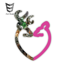 EARLFAMILY 13cm x 9.5cm Camo Buck and Pink Doe Heart Decal Funny Car Bumper Window Body JDM Vinyl Car Stickers 2024 - buy cheap