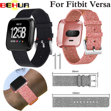 Correa de nailon para reloj deportivo Fitbit versa, correa de lona con conector de hebilla 2024 - compra barato