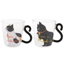 250ml Transparent Glass Cup Art Cat Pattern Mugs Double-Layer Cup for Coffee Tea Drink Juice Water, Heat Resistant 2024 - buy cheap