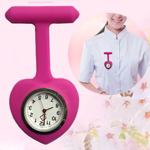 Silicone Nurse Love Heart Shape Watch Pocket Brooch Clip Medical Nurse Pocket Nursing Watch TT@88 2024 - buy cheap