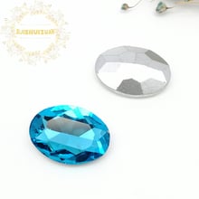 Diamantes de imitación de cristal para coser, ovalados, azul turquesa, para vestido de boda, Diy, accesorios móviles, envío gratis 2024 - compra barato