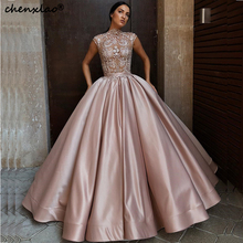 Elegant Ball Gown Evening Dresses Jewel Neck Cap Sleeves See Through Sexy Evening Dress Long Formal Party Gowns Vestidos 2024 - buy cheap