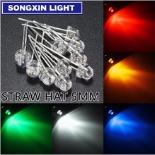 2500 pcs/lot 5mm straw hat led diode 500 pcs each yellow red blue green white (4.8mm) leds Light Emitting Diodes mix color kit 2024 - buy cheap