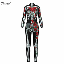 2018 Sexy Skull Halloween Costumes For Women Fantasy Cosplay Party Full Fitness Body Suit Adult Scary Vampire Skeleton Costume 2024 - buy cheap