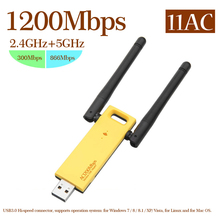 RTL8812AU USB 3.0 WLAN Adapter 1200Mbps 2.4GHz/5GHz  WiFi USB Wireless Dual Band USB Adapter Windows XP/Vista/7/8/10 2024 - buy cheap