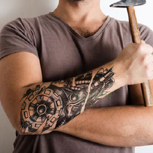 Водостойкая Временная тату-наклейка, колесо переключения передач, промышленный тату, стккер, флэш-Временные татуировки для мужчин и женщин 2024 - купить недорого