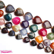 Piedra Natural agrietada Multicolor de alta calidad, ágata, 12/14/16/18mm, gemas facetadas en forma de corazón, cuentas sueltas, wj340 2024 - compra barato