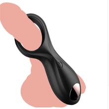 New USB Charge Cock Vibrating Ring Sex Toys for Men Male Silicone Penis Vibrator Ring Delay Ejaculation for Men Sex Products 2024 - buy cheap