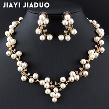Jiayijiaduo-collar de perlas de imitación para mujer, joyería de boda, cuentas africanas nupciales, conjunto de joyería de cristal, conjunto de joyería 2024 - compra barato